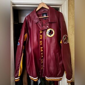 Vintage Washington Redskins Faux Leather Jacket Excellent Like New Condition